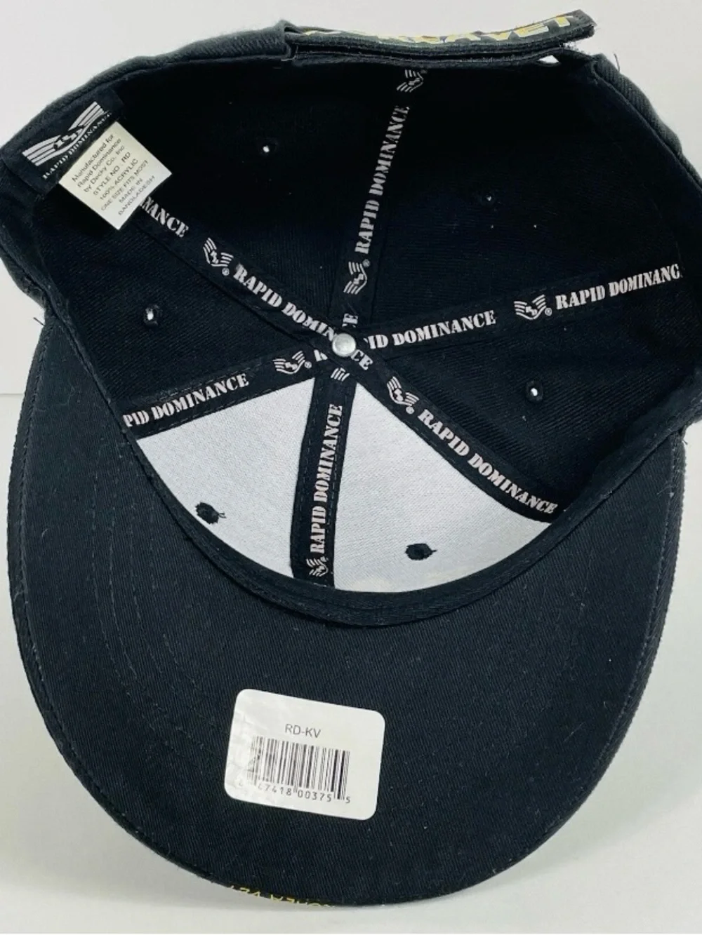 Korea Veteran Embroidered Patch Black Strapback Hat Cap